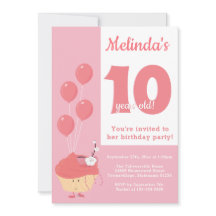 スマイルピンクカップケーキ誕生日 |招待状