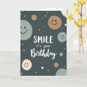スマイルフェイス 誕生日カード カード (黄色い花)