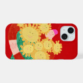 スマイルフラワー iPhone 15ケース (裏面横)