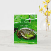 スマイルフロッグノートカード カード (黄色い花)