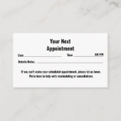 "スマイルブライト：あなたの次の歯のアポイントメントが待っている 予約カード (正面)