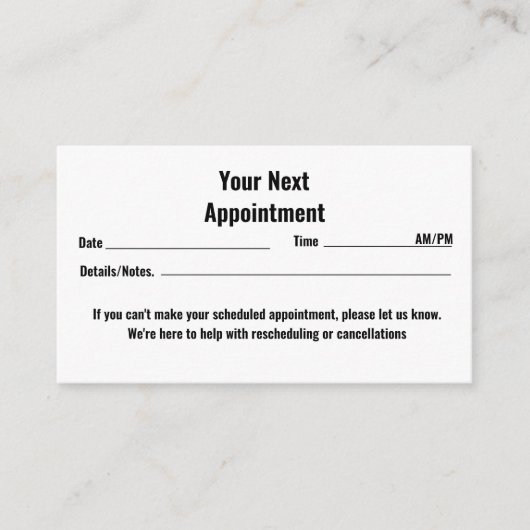 "スマイルブライト：あなたの次の歯のアポイントメントが待っている 予約カード (正面)