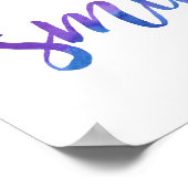 スマイルブルーパープルウォーターカラーやる気を起こさせる引用文 ポスター (角)