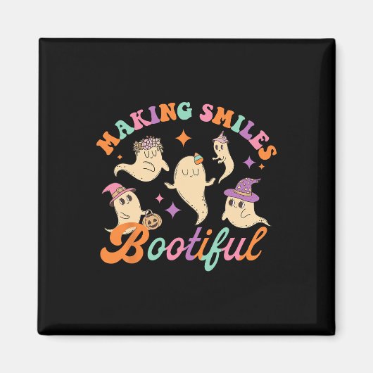 スマイルブーティおもしろい幽霊歯医者ハロウィンデント マグネット (正面)