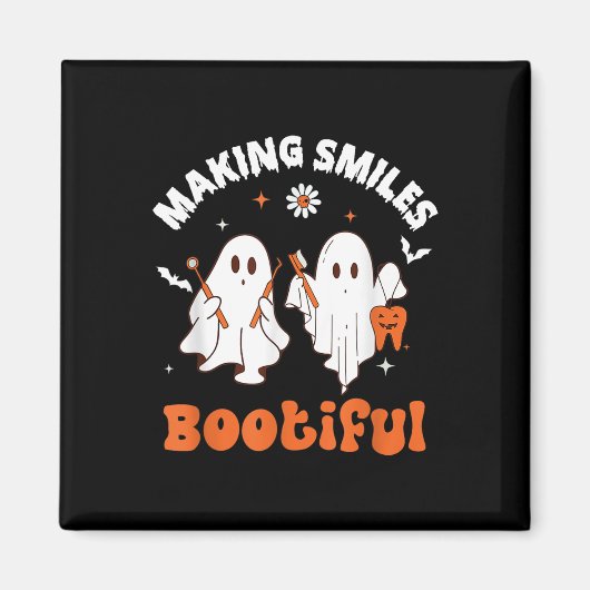 スマイルブーティおもしろい幽霊歯医者ハロウィンデント マグネット (正面)