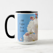 スマイルマグカップにコーヒーを追加 春の花 幸せ マグカップ (左)