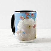 スマイルマグカップにコーヒーを追加 春の花 幸せ マグカップ (正面左)