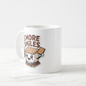 スマイルマシュマロ かわいい キャンプ コーヒーマグカップ (正面左)