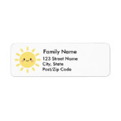 スマイルマークの黄色い太陽 ラベル (正面)