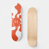 スマイルメルトインオレンジ&ホワイト スケートボード (正面)
