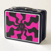 スマイルメルト – マゼンタとブラック メタルランチボックス (裏面)