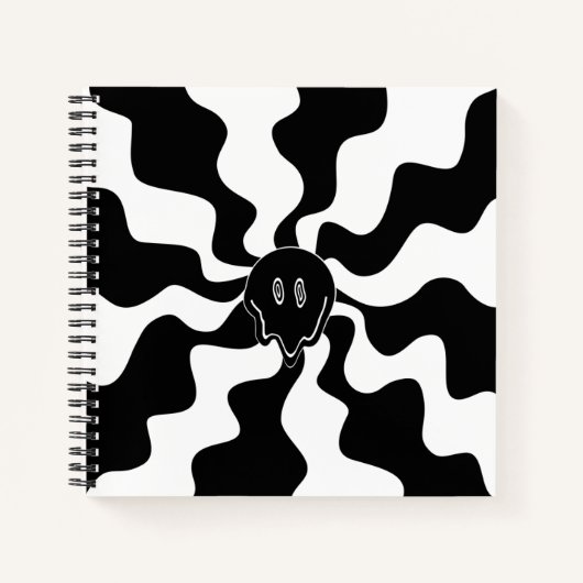 スマイルメルト – 白黒 ノートブック (正面)