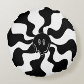 スマイルメルト – 白黒 ラウンドクッション (裏面)