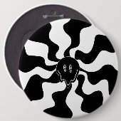 スマイルメルト – 白黒 缶バッジ (正面&裏面)