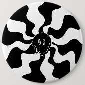 スマイルメルト – 白黒 缶バッジ (正面)