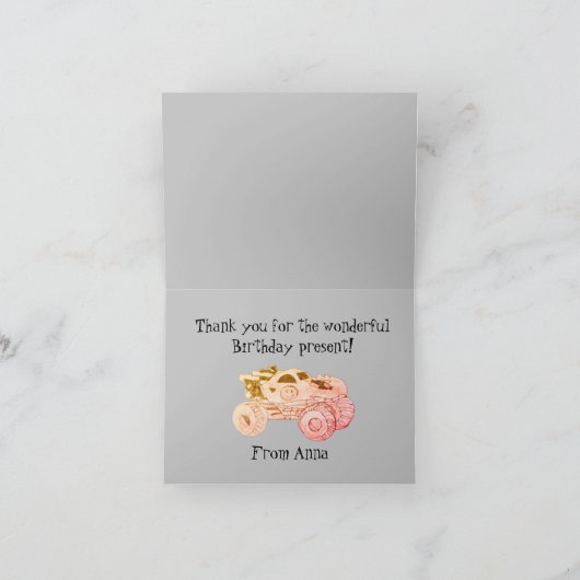 スマイルモンスタートラックラリーバースデーパーティー サンキューカード (内部)