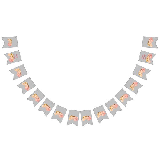 スマイルモンスタートラックラリー誕生日パーティー バンティングフラッグ (全)