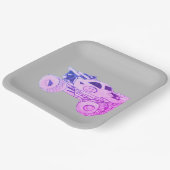 スマイルモンスタートラックラリー誕生日パーティー ペーパープレート (傾斜あり)