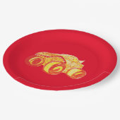 スマイルモンスタートラックラリー誕生日パーティー ペーパープレート (アングル)