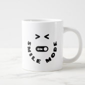 スマイルモードオン:陽性と共に日を高める ジャンボコーヒーマグカップ (右)
