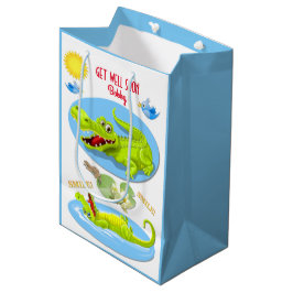 スマイルワニが元気になる ミディアムペーパーバッグ