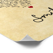 スマイルヴィンテージハートソングリリックウォールアートプリント ポスター (角)