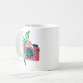 スマイルヴィンテージピンク コーヒーマグカップ (正面左)