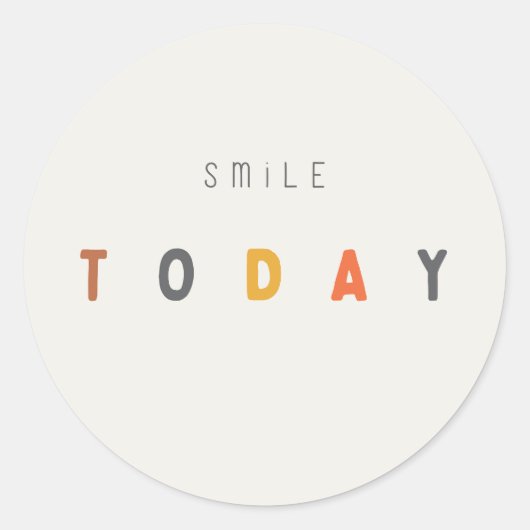 スマイル今日シールとラベル ラウンドシール (正面)