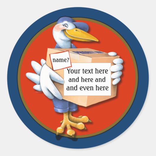 スマイル付き郵便配達 ラウンドシール (正面)