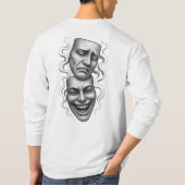 スマイル及び泣きデザイン Tシャツ (裏面)