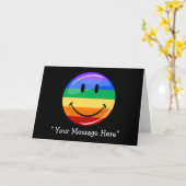 スマイル同性愛誇り旗カスタムグリーティングカード カード (黄色い花)