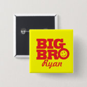 スマイル大きいBroは赤及び黄色でボタンのバッジを示しました 缶バッジ (正面&裏面)