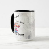 "スマイル大きく、笑い頻繁に、毎日を繰り返す"漫画 マグカップ (正面左)