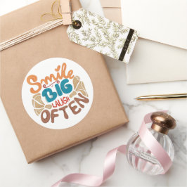 スマイル大笑い頻繁：喜び ラウンドシール