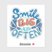 スマイル大笑い頻繁:心温まるメッセージ シール (シート)