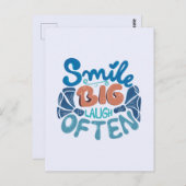 スマイル大笑い頻繁：心温まるメッセージ ポストカード (正面/裏面)