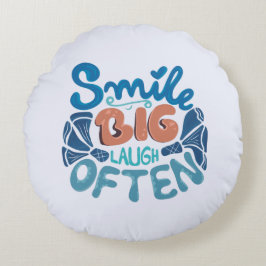 スマイル大笑い頻繁：心温まるメッセージ ラウンドクッション