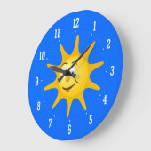 スマイル太陽の装飾時計 ラージ壁時計 (傾斜)