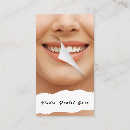 スマイル女性健康ホワイトティースデンタルビジネスCa 名刺 (正面)