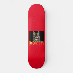 スマイル子猫浪人スケートデッキ スケートボード