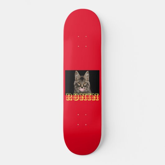 スマイル子猫浪人スケートデッキ スケートボード (正面)
