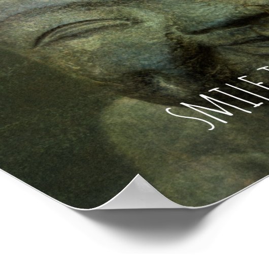 スマイル幸福zen引用文笑う仏写真 ポスター (角)