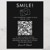 スマイル思い出に残る写真Qrコードブラックシック結婚ズ (正面)