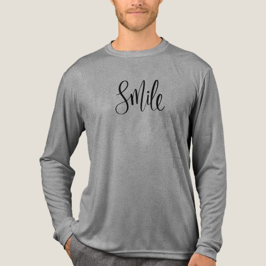 スマイル感動的文字デザイン、 トライブレンドTシャツ (正面)