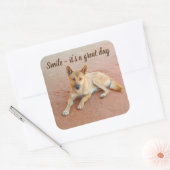 スマイル日のステッ素晴らしカーだ スクエアシール (封筒)