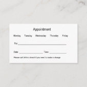 スマイル歯医者オフィスアポイントメント名刺 名刺 (裏面)