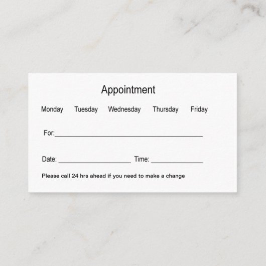 スマイル歯医者オフィスアポイントメント名刺 名刺 (裏面)