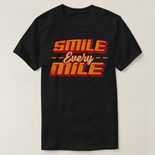 スマイル毎マイルランニングマラソンのランナーギフト Tシャツ (デザイン正面)