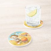 スマイル犬と手押し車 コースター (側面)