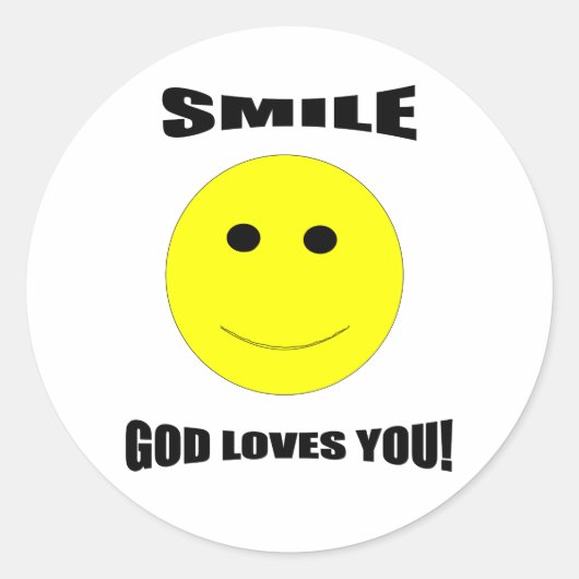 スマイル神が愛するステッカー ラウンドシール (正面)